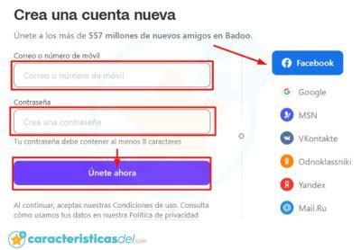 Registrarse en Badoo: Crear cuenta (aplicación de citas)